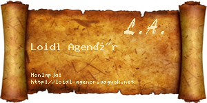 Loidl Agenór névjegykártya